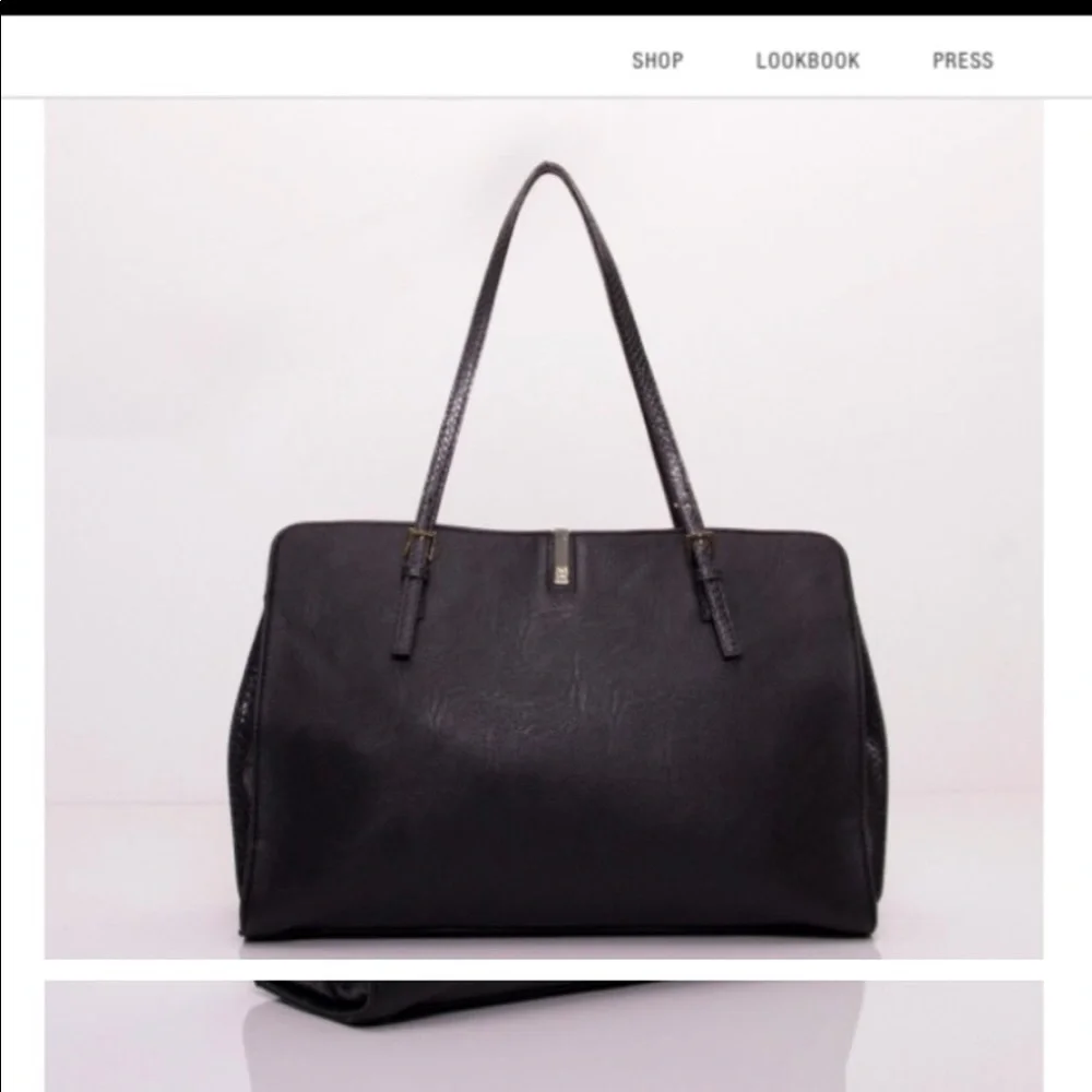 Tutilo NWT black veritas large snake embossed tech tote purse
